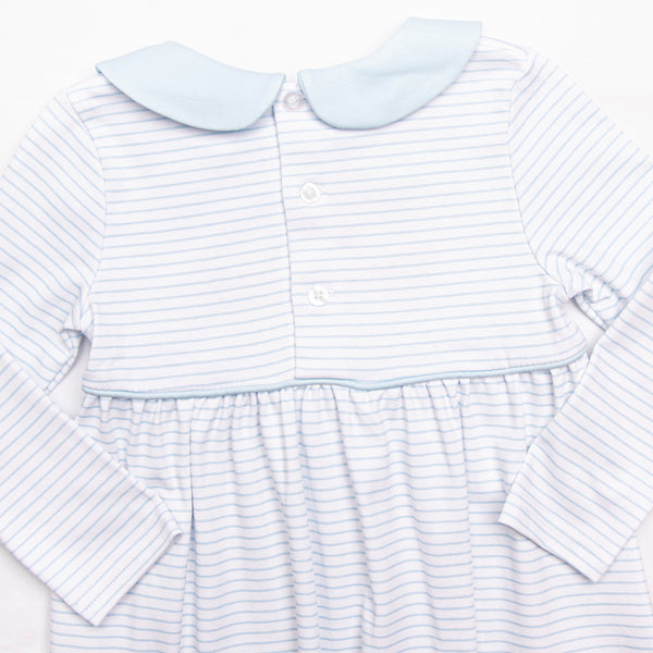 Pups and Paws Pima Embroidered Dress, Blue