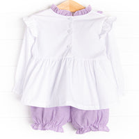 Lavender Bundles Embroidered Bloomer Set, White