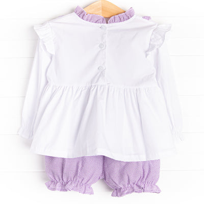 Lavender Bundles Embroidered Bloomer Set, White