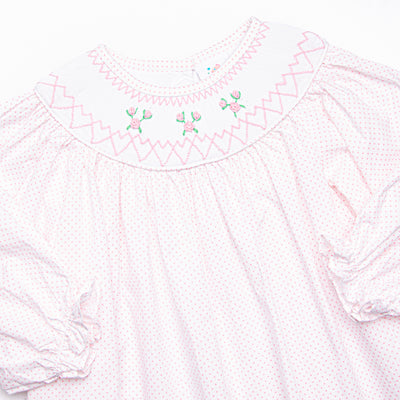 Give Me Roses Smocked Romper, Pink