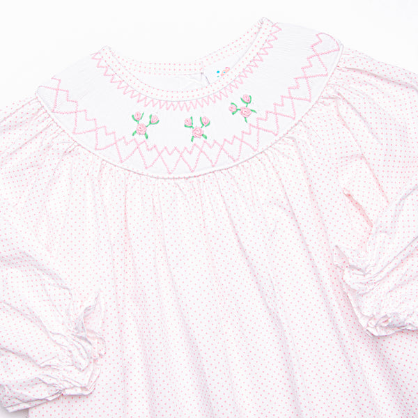 Give Me Roses Smocked Romper, Pink