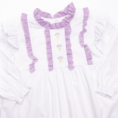 Lavender Bundles Embroidered Bloomer Set, White