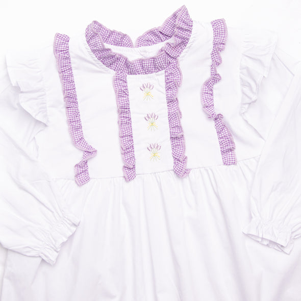 Lavender Bundles Embroidered Bloomer Set, White