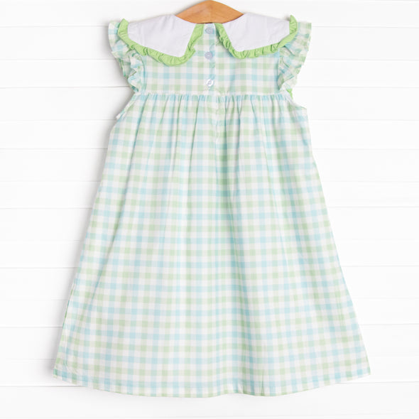 Sailor Shores Applique Dress, Green