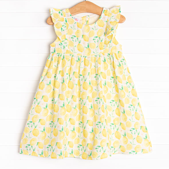 Sorrento Slices Muslin Dress, Yellow