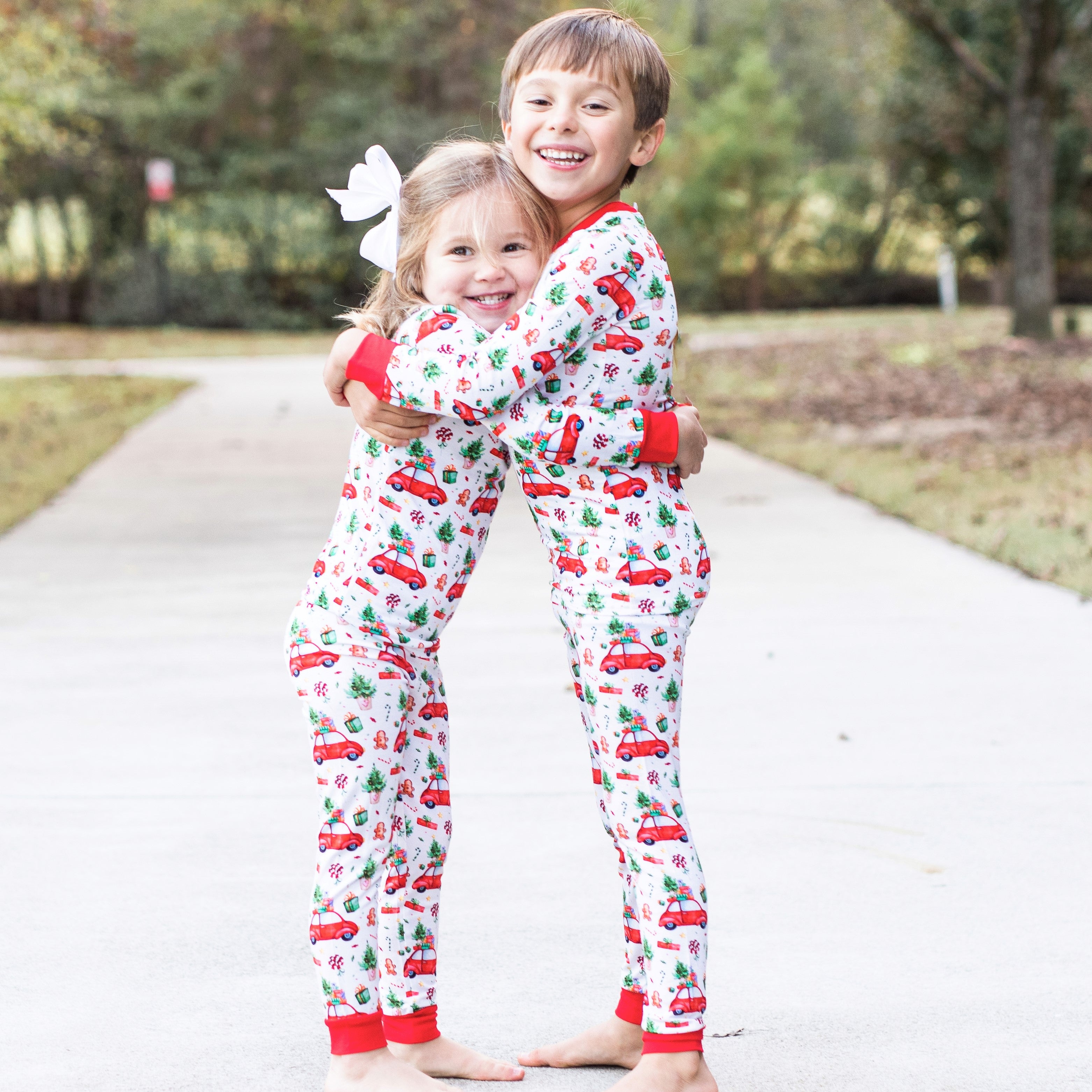Christmas Vacation Bamboo Pajama Set Red Stitchy Fish