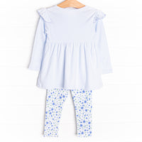 Pale Blooms Legging Set, Blue