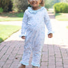 Breezy Botanical Ruffle Romper, Blue