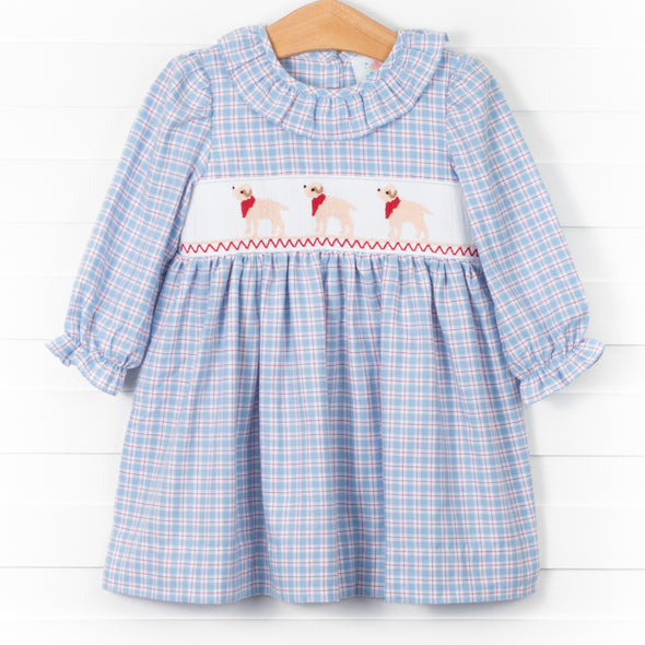 Puppy Pack Smocked Dress, Blue
