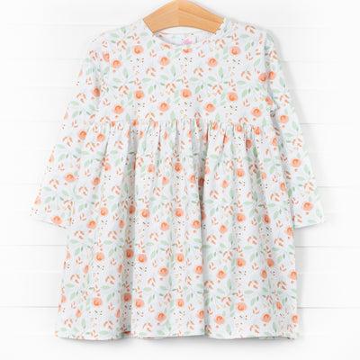 Peachy Peony Dress, Orange