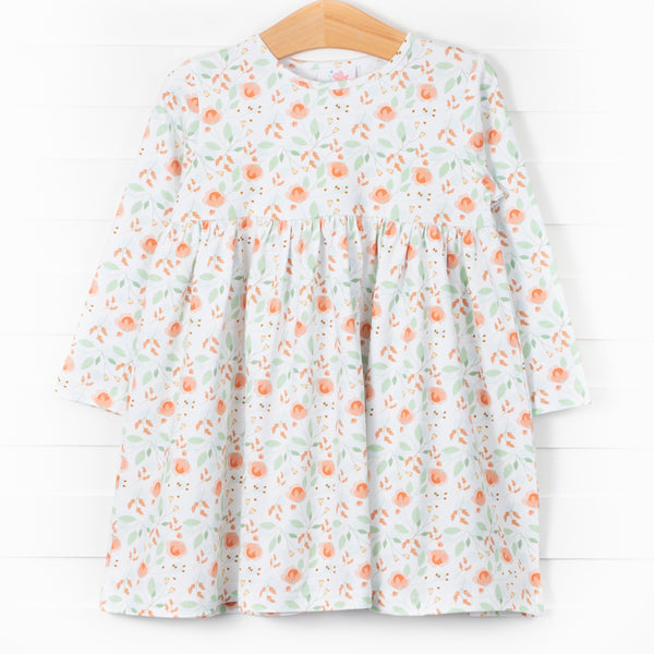 Peachy Peony Dress, Orange