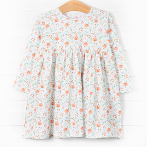 Peachy Peony Dress, Orange