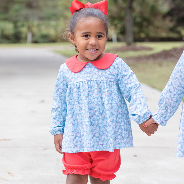 Rissa Bloomer Set, Blue Floral
