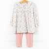 Peachy Peony Legging Set, Orange