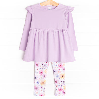 All Around Floral Legging Set, Purple