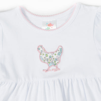 Early Bird Applique Ruffle Pant Set, Pink