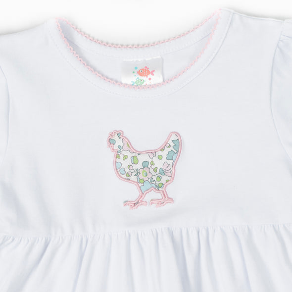 Early Bird Applique Ruffle Pant Set, Pink