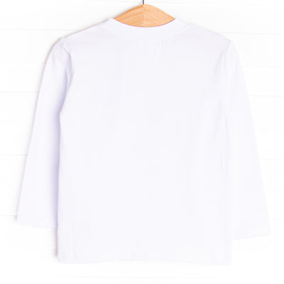Ernie the Elephant Applique Top, White