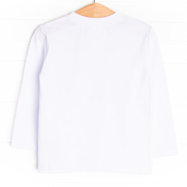 Ernie the Elephant Applique Top, White