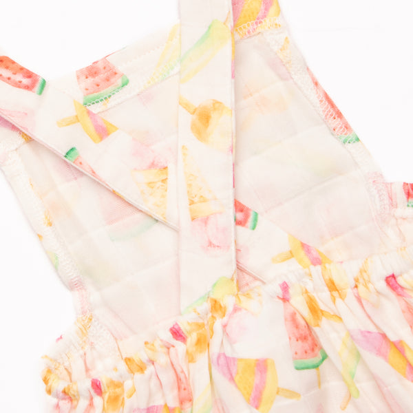 Frozen Treats Muslin Sunsuit, Pink