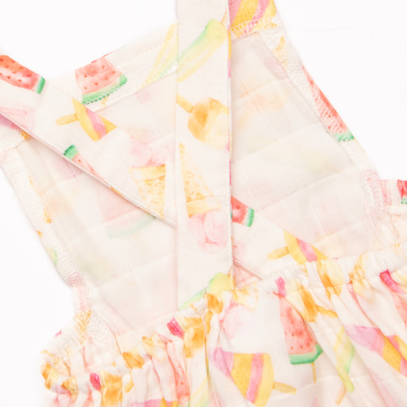 Frozen Treats Muslin Sunsuit, Pink