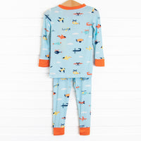 Against the Wind Bamboo Pajama Set, Blue