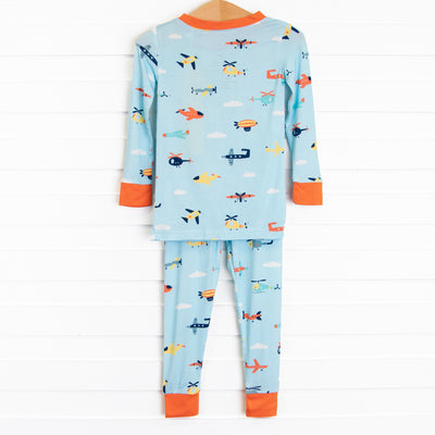 Against the Wind Bamboo Pajama Set, Blue