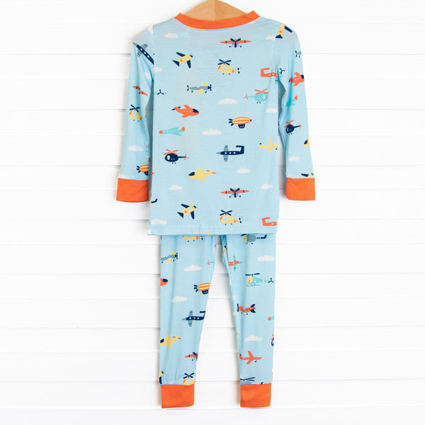 Against the Wind Bamboo Pajama Set, Blue