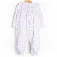 Handful of Hearts Ruffle Romper, White