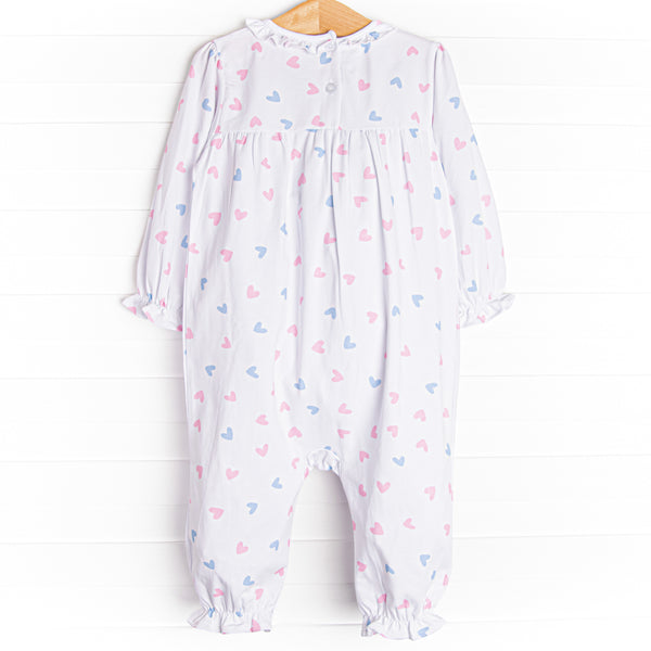 Handful of Hearts Ruffle Romper, White