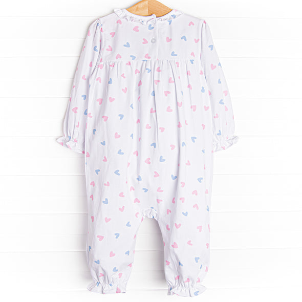 Handful of Hearts Ruffle Romper, White