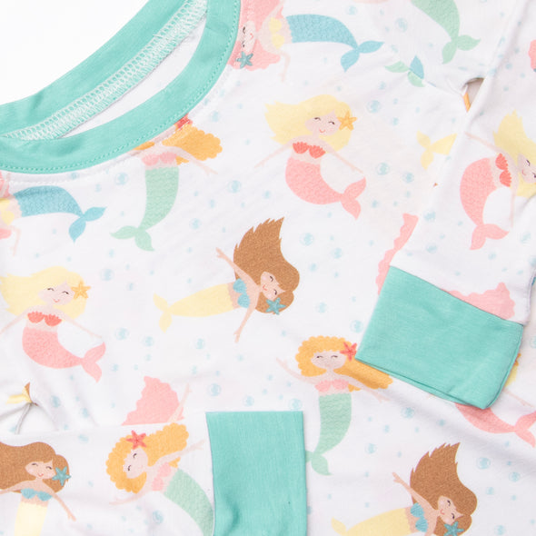 Flippers and Friends Bamboo Pajama Set, Green