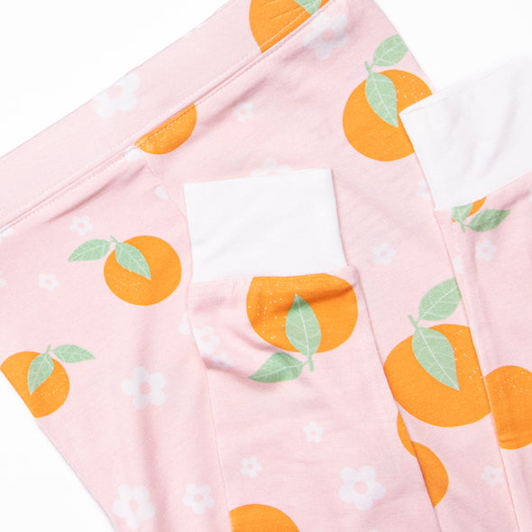 Tangerine Blossoms Bamboo Pajama Set, Pink