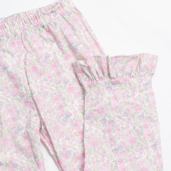 Tiffany Teacup Applique Ruffle Pant Set, Pink