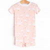 Swan Lake Snuggles Bamboo Pajama Short Set, Peach
