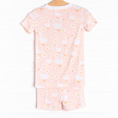 Swan Lake Snuggles Bamboo Pajama Short Set, Peach