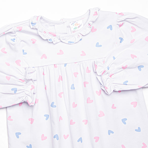 Handful of Hearts Ruffle Romper, White