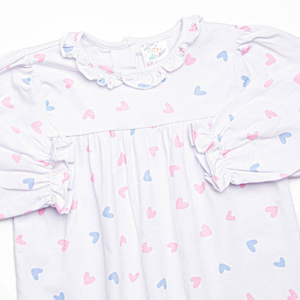 Handful of Hearts Ruffle Romper, White