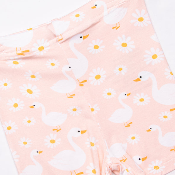 Swan Lake Snuggles Bamboo Pajama Short Set, Peach