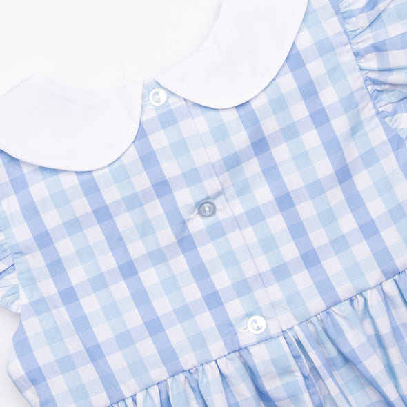 Day at the Zoo Smocked Girl Bubble, Blue Plaid