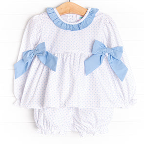 Becca Blue Dot Bloomer Set, Blue