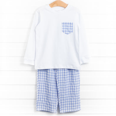 Benji Pant Set, Blue Check