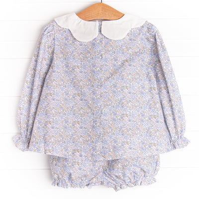 Poppy Fields Bloomer Set, Blue