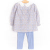 Poppy Fields Legging Set, Blue
