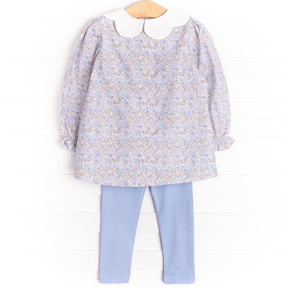 Poppy Fields Legging Set, Blue