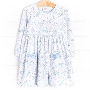 Breezy Botanical Dress, Blue