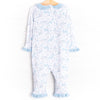 Breezy Botanical Ruffle Romper, Blue