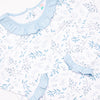 Breezy Botanical Ruffle Romper, Blue