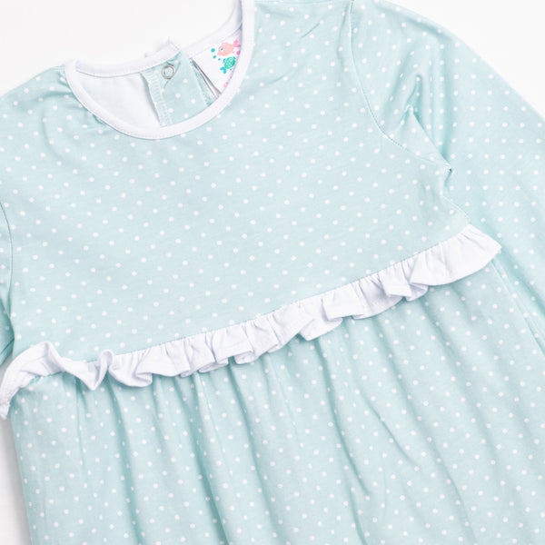 Dear Mint Dots Romper, Green