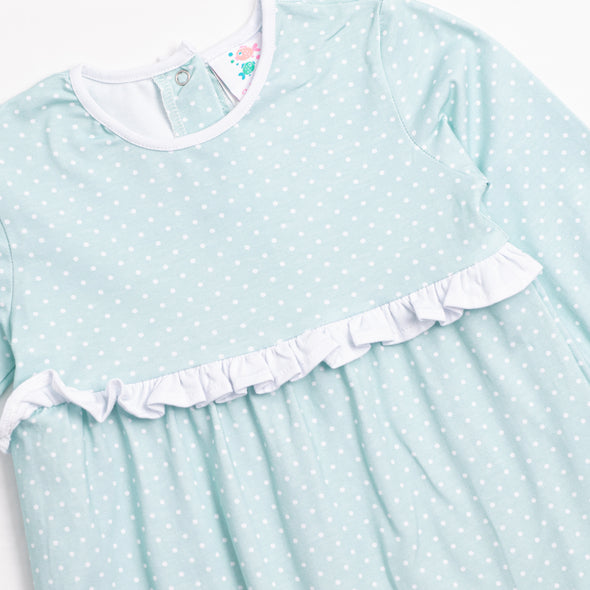 Dear Mint Dots Romper, Green